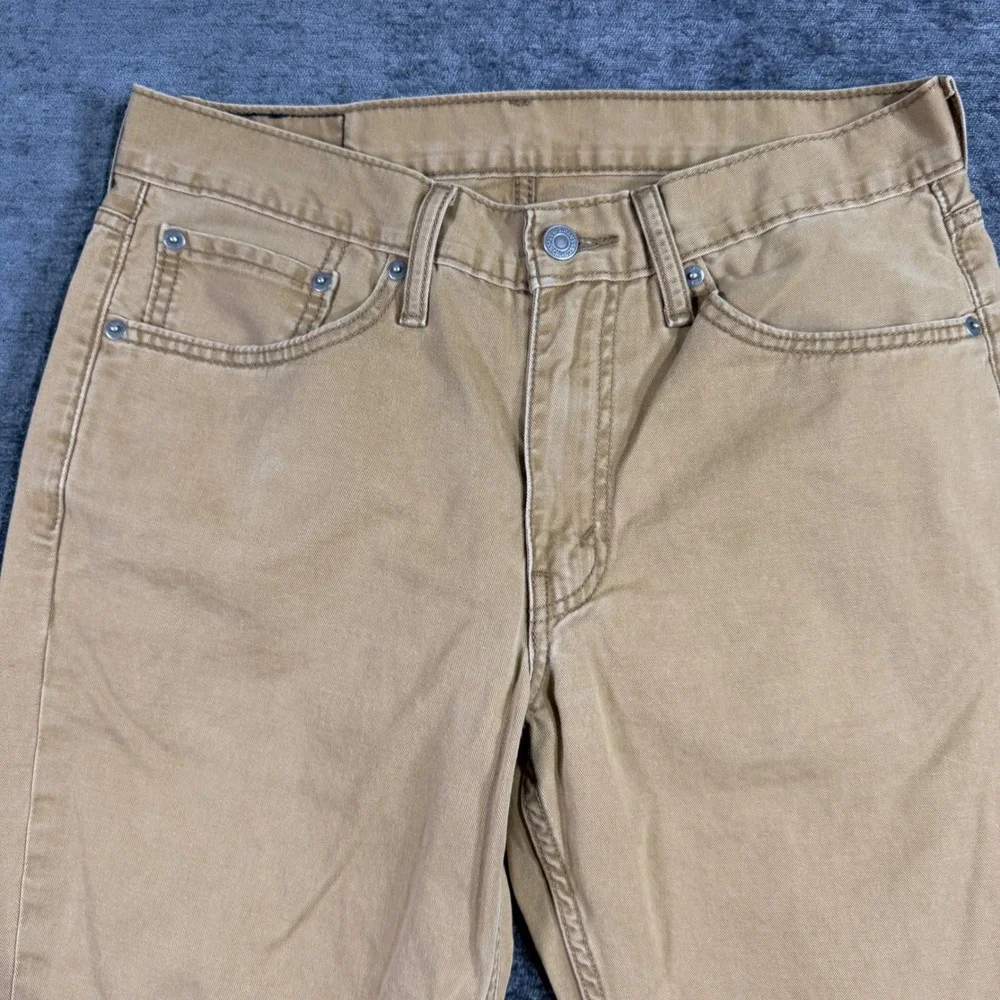 Levis 514 Straight Fit Tan Khaki Pants Mens 32x34 Cotton Blend Casual Trousers